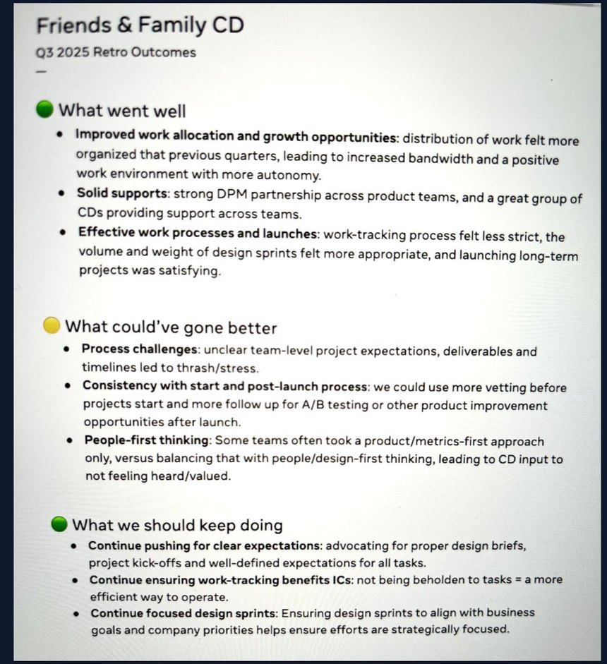 Retrospective board with categorized sticky notes and dot voting